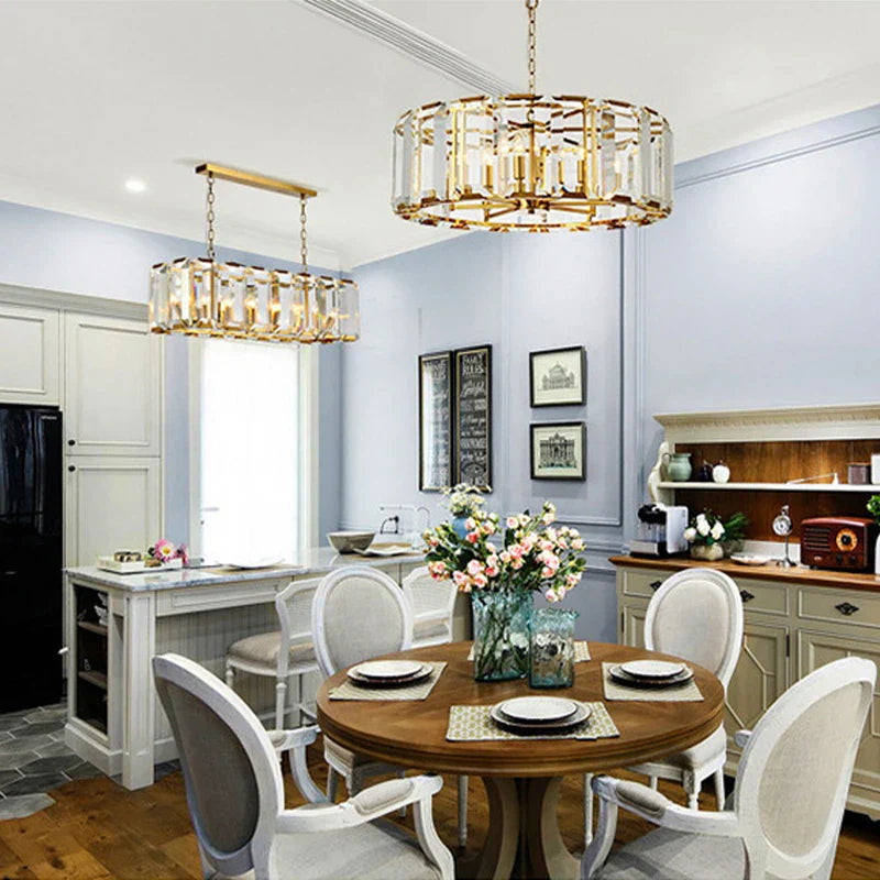 Timeless Classic American LED Crystal Chandelier - Available in Gold, Silver, and Black Finishes, Perfect for Dining Rooms