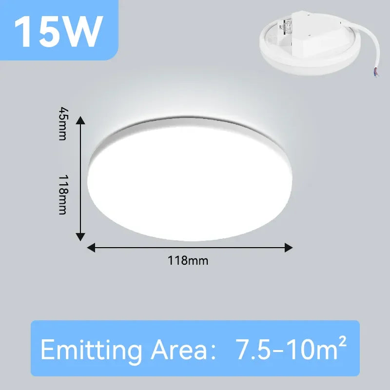 Modern LED Panel Light for Indoor Spaces - Versatile Round & Square Ceiling Lamp Fixture