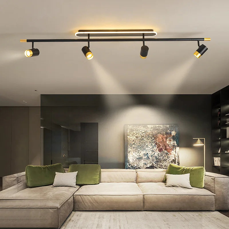 Corridor LED Chandelier With Spotlights - Nordic Strip Ceiling Lamp - Perfect for Living Room, Bedroom, Balcony - Home Decor Lighting Fixtures