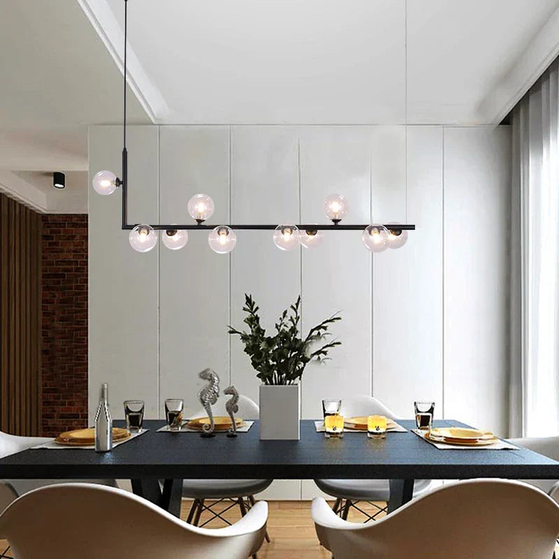 Sleek Linear Chandelier for Modern Dining Tables and Bars - Minimalist Pendant Lighting Fixture for Stylish Home Decor