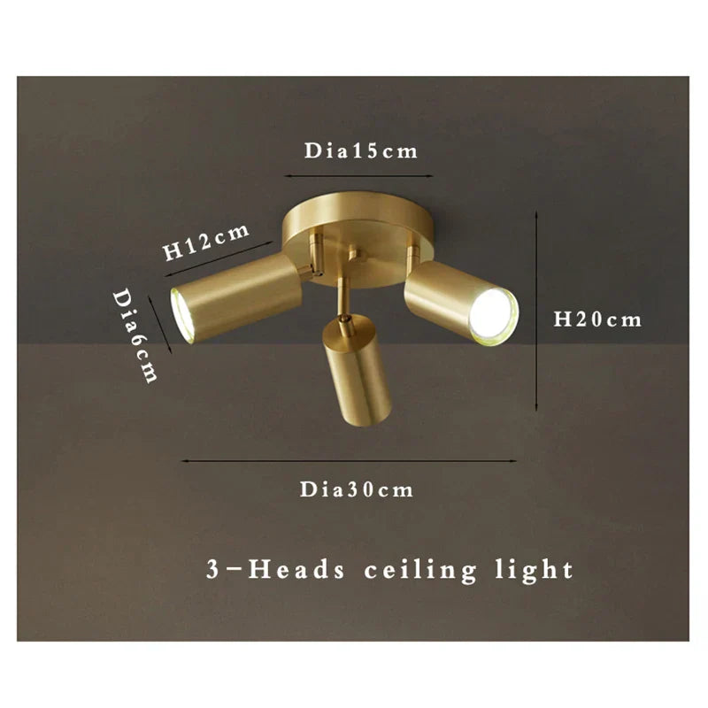 Fumi  Modern Industrial  Semi Flush Mount Ceiling Light,  Gold Classic Retro Ceiling Light Fixture for Hallway Kitchen Bedroom L
