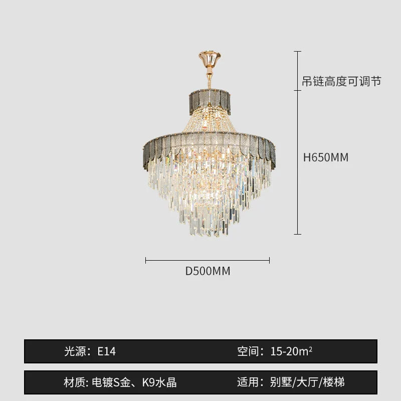 High-End Crystal Chandelier - Artistic Lighting for Living and Dining Spaces, Luxury Hotels, and Duplex Homes