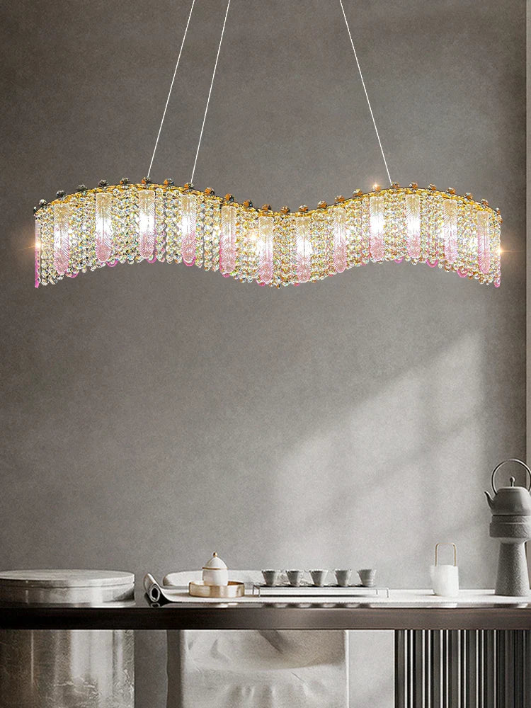 Elegant Feather Crystal Chandelier - A Light Luxury Masterpiece for Bedrooms, Living Rooms, Restaurants, and Villas
