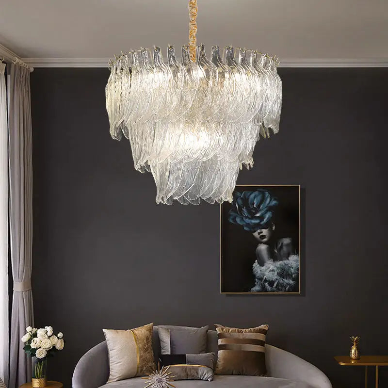 New Design Modern Style Golden Chandelier - Creative Artistry in Handmade Glass for Versatile Living Spaces