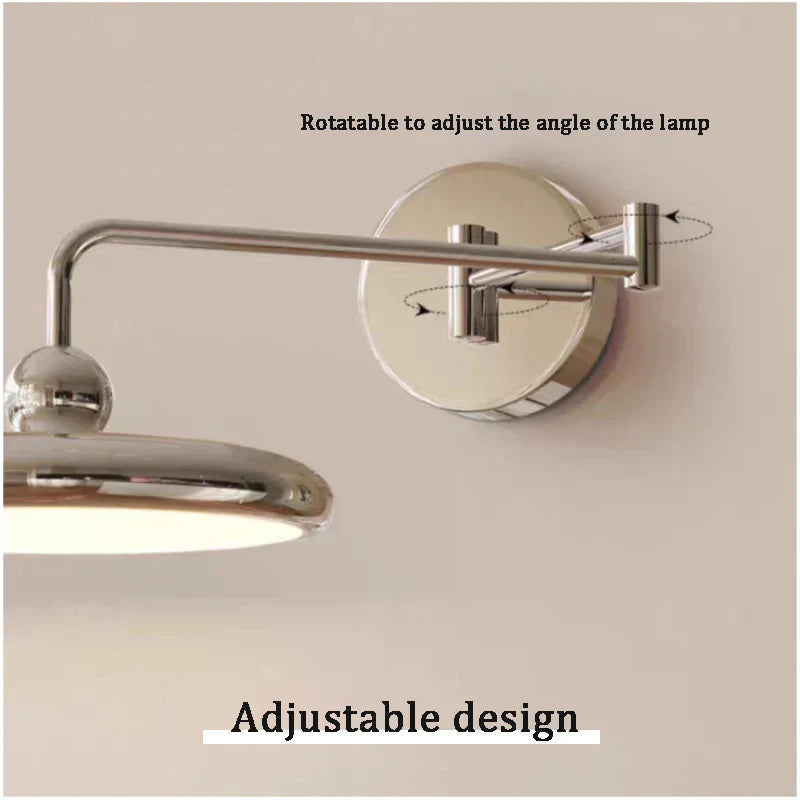 LED Folding Rocker Arm Wall Lamp - Versatile Bedside and Reading Light for Modern Living Spaces