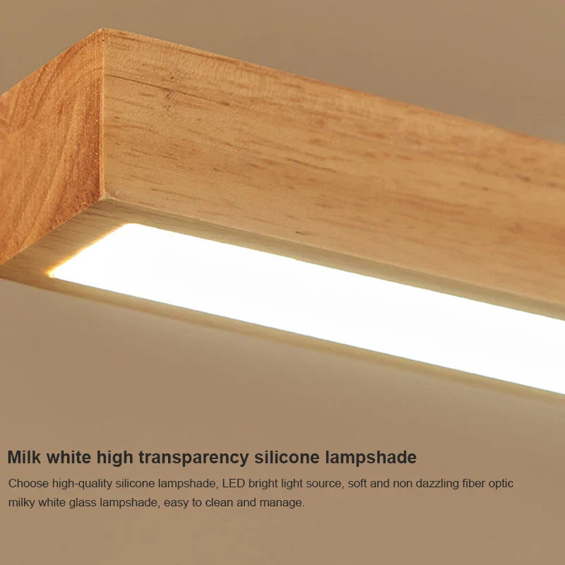 Sleek Wooden Dining Room Chandelier - Modern Minimalist Lighting for Dining Tables, Bars, and More