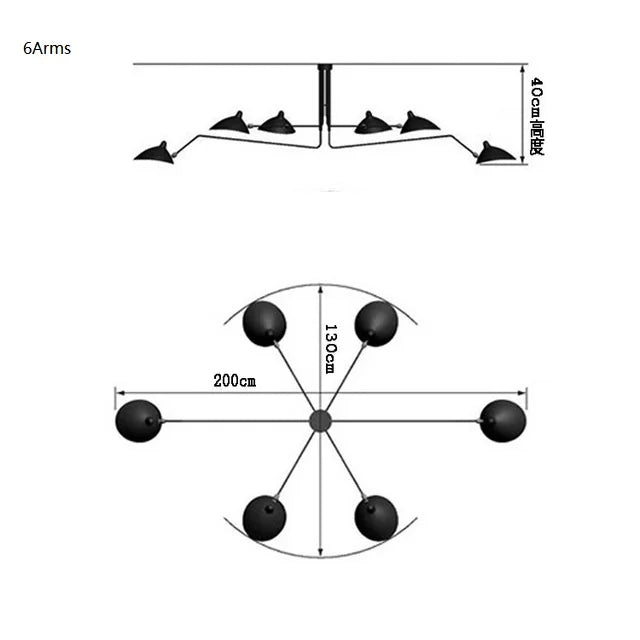 Retro Industrial Spider Serge LED Pendant Ceiling Light - Modern Duckbill Chandeliers Lighting with a Nordic Iron Hanging Lamp Design