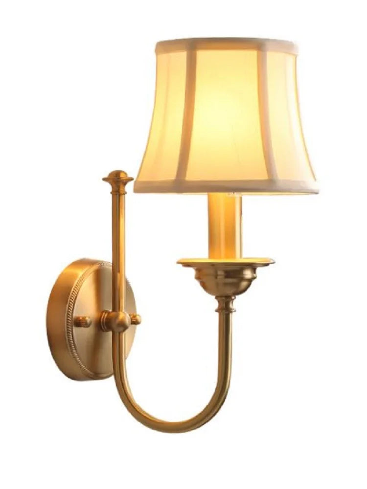 Eleanor - Full Copper American Wall Lamp Bedroom Bedside Lamp European Lighting Modern Simple Living Room Creative Corridor