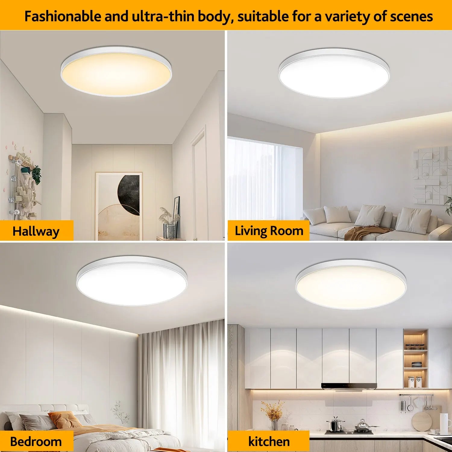 High-Brightness 40W Embedded 15 Inch Ceiling Light - Mosquito-Proof, Switchable CCT - Ideal for Bedrooms and Corridors