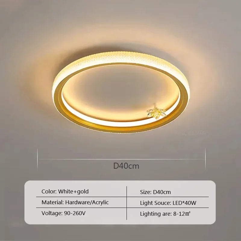 Nordic Gold Ceiling Light - Round/Square LED Ceiling Lamps - Ideal for Study, Living Room, Dining Room - Luxurious Room Lighting Lustre for Home Decor