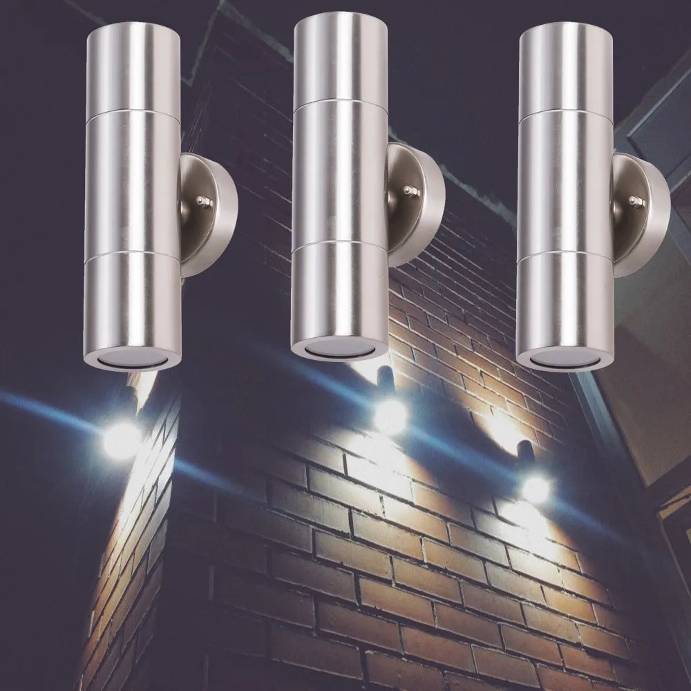Stainless Steel Shiny LED Wall Lamp - Elegant Outdoor Lighting for Bedrooms, Gardens, and Porches