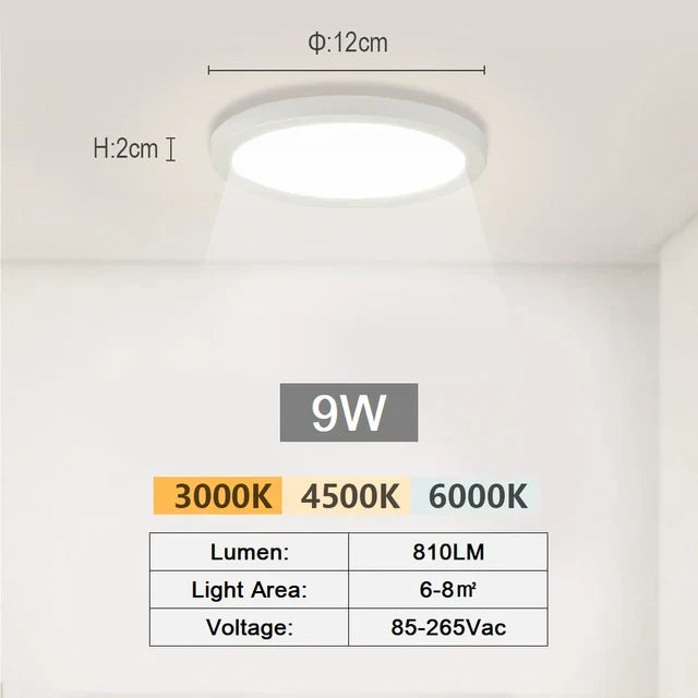 Smart LED Ceiling Lamp - 20-inch Ultra-Thin Lighting Fixture for Living Room, Bedroom, and Balcony