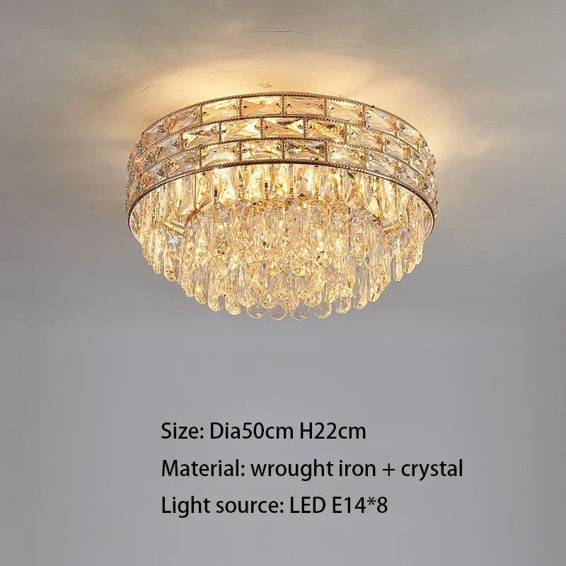 New Modern Crystal Ceiling Lamp - Light Luxury Design for Living, Dining, and Bedroom Spaces