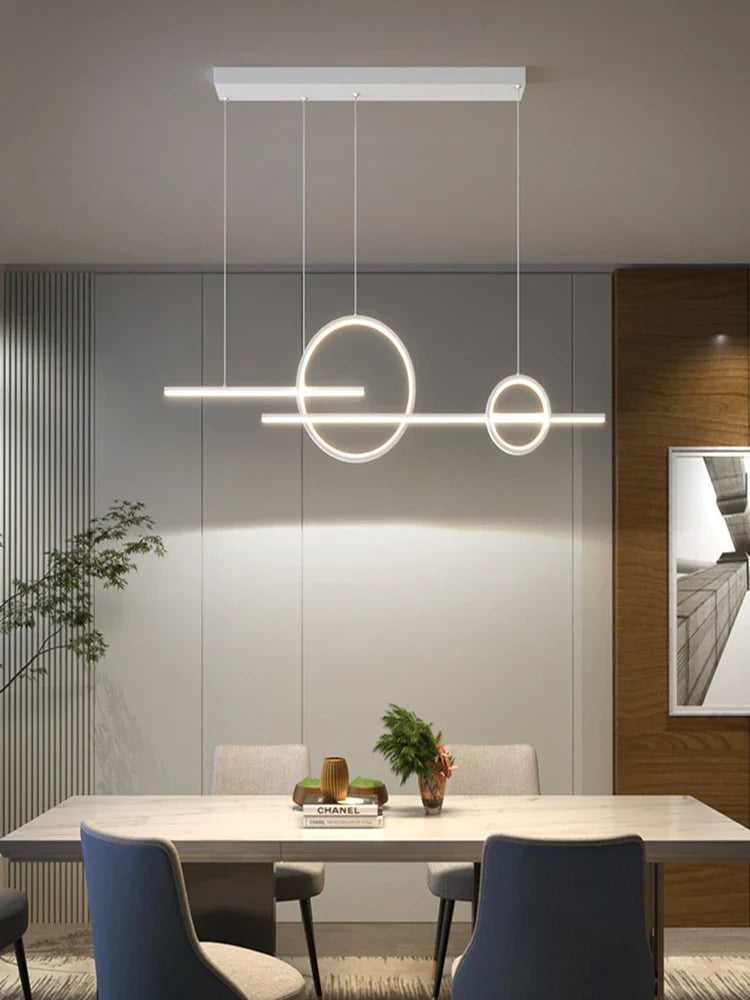 Contemporary LED Restaurant Chandelier - Minimalist Elegance for Living and Dining Spaces with Creative Design