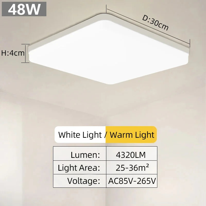 Modern LED Ceiling Lamp - Brighten Your Space with Square Elegance