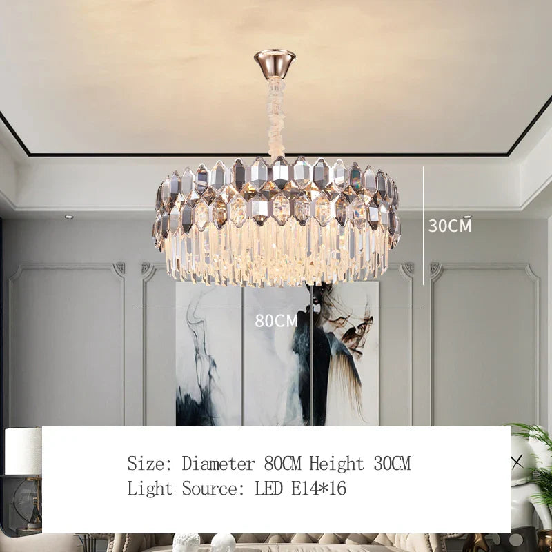 Elegant Crystal Chandelier with a Touch of Light Luxury - Post-Modern Golden Beauty for Living Rooms, Dining Rooms, and Bedrooms
