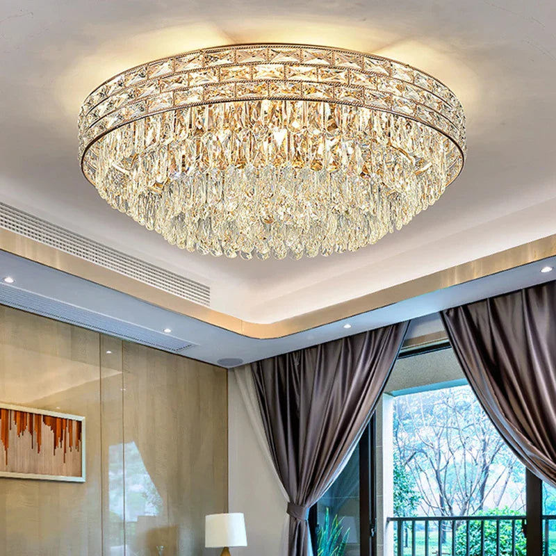 New Modern Crystal Ceiling Lamp - Light Luxury Design for Living, Dining, and Bedroom Spaces