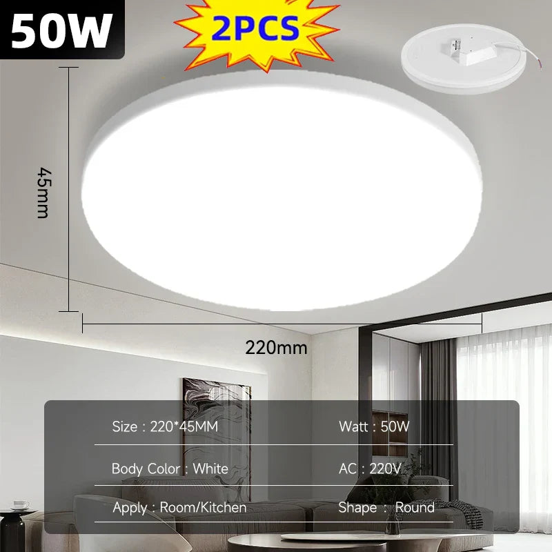 Round LED Ceiling Lights - Modern Ceiling Lamp for Living Room, Bedroom, Kitchen, Balcony, and Corridor - Available in 15W, 20W, 30W, and 50W
