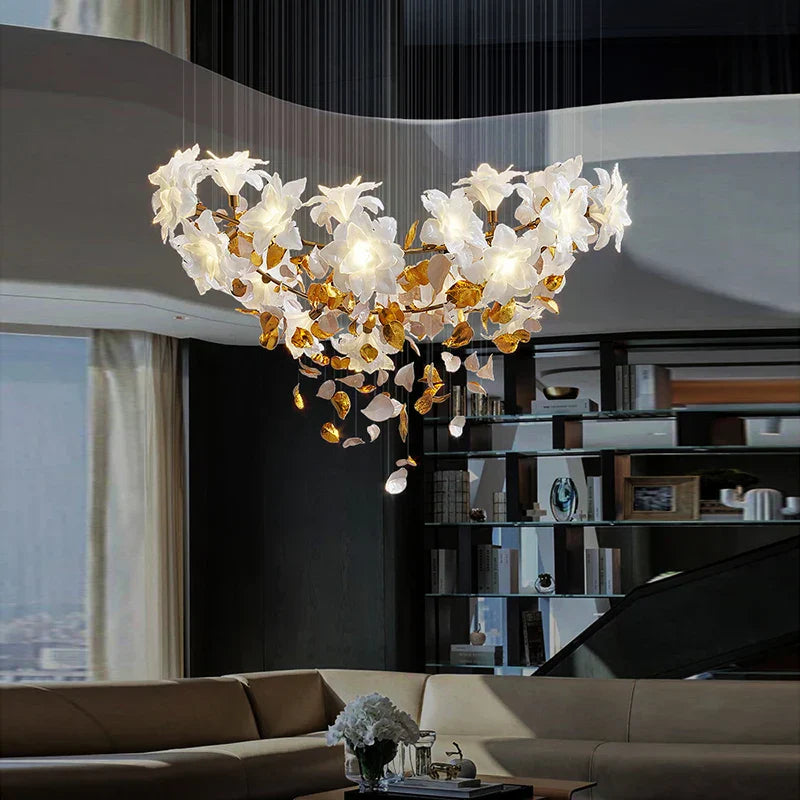 Dlight Decor Loft Crystal Ceiling Chandelier - Luxury Crystal Hanging Light for Staircases, Living Rooms, and Modern Villa Elegance