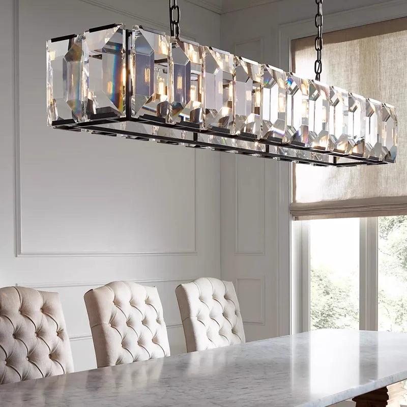Versatile Dimmable LED Crystal Chandelier - Elegant Lighting Fixture in Gold, Chrome, and Black Finishes for Foyers and More
