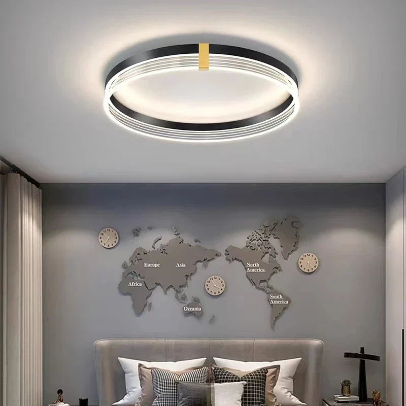 Modern Minimalist LED Bedroom Ceiling Lamp - Round LED Ceiling Lights with Remote Control for Home Indoor Decoration Lighting Fixtures