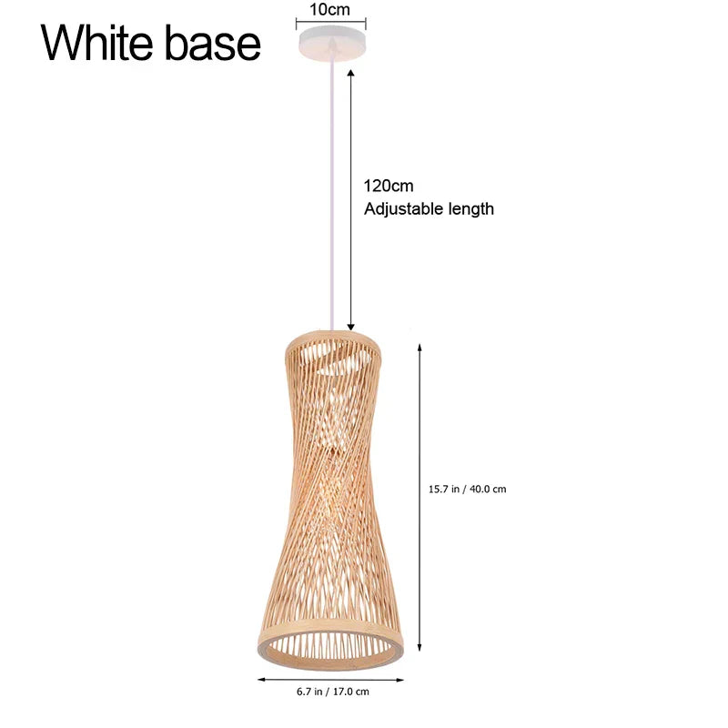 Asian-Inspired Rattan Woven Bamboo Chandelier - Artistic Ceiling Lamp for Home, Cafe, and Restaurant Decor