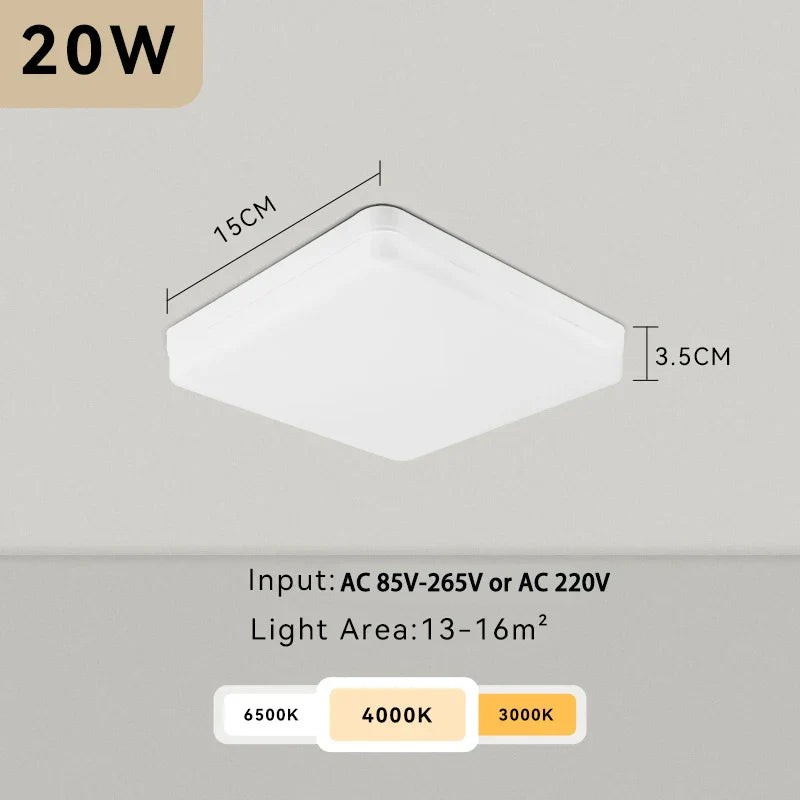 Smart LED Ceiling Lamp with Dimmable App Control - Modern Square Ceiling Light for Kitchen, Living Room, and More