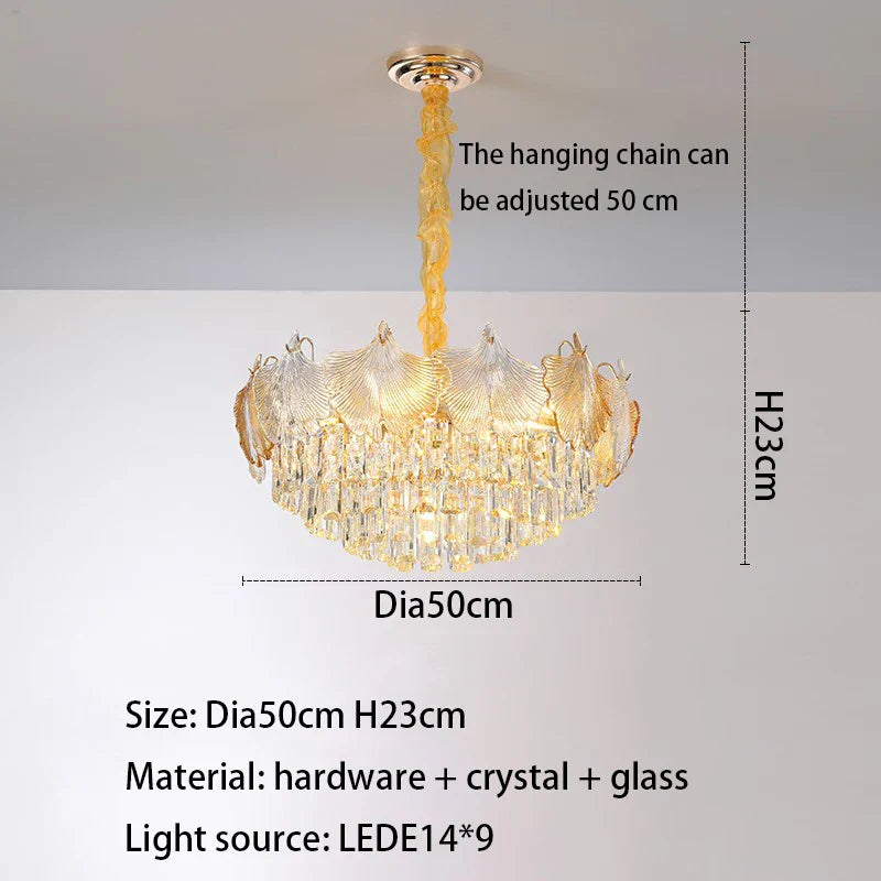 Elegant Crystal Ceiling Chandelier with LED Lighting - Luxury Home Decoration for Living Rooms, Bedrooms, and Restaurants