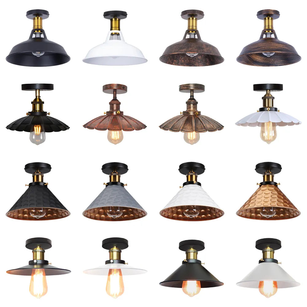 Vintage Retro Flush Mount Ceiling Light - Industrial Lighting for Indoor Home Decor