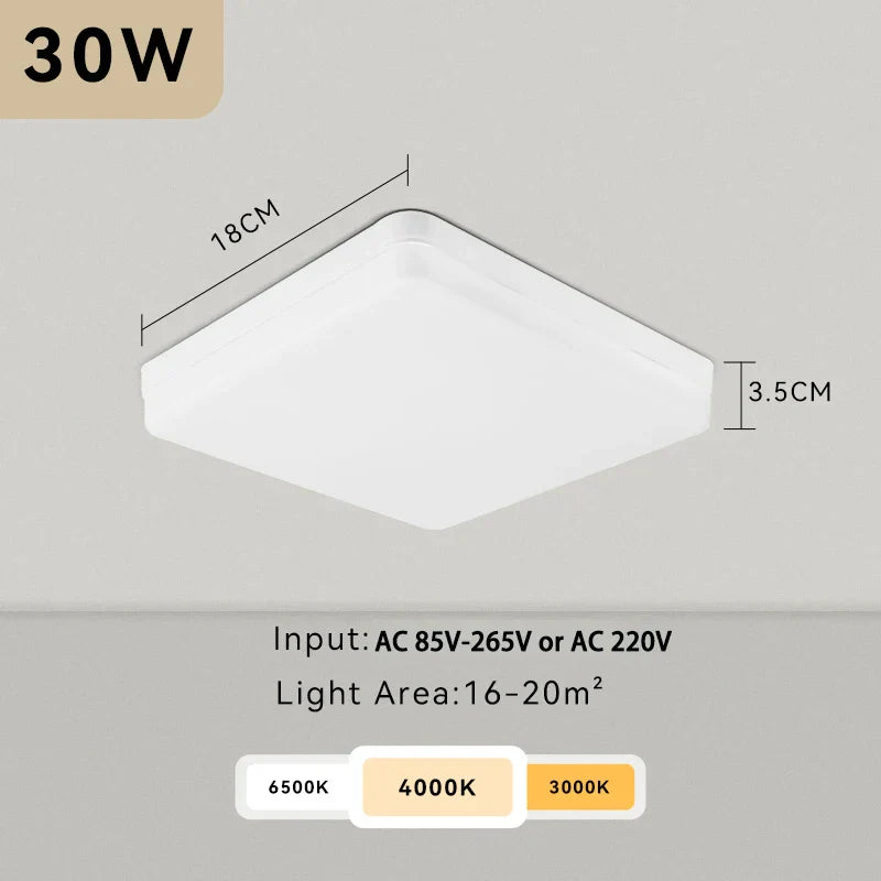 Smart LED Ceiling Lamp with Dimmable App Control - Modern Square Ceiling Light for Kitchen, Living Room, and More