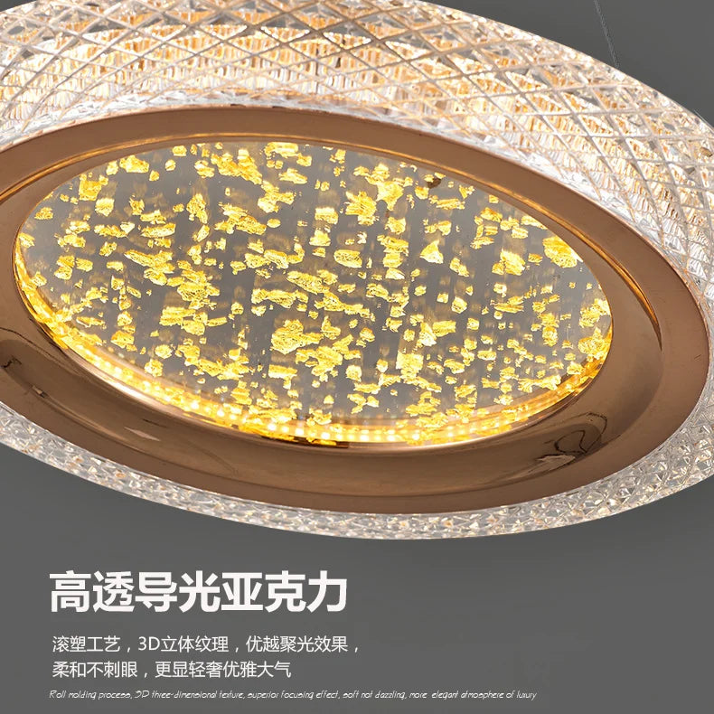 Modern LED Screw Ceiling Chandeliers - Luxury Ring Pendant Lights for High-End Living and Dining Rooms