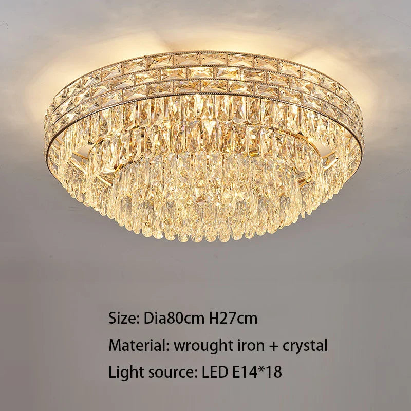 New Modern Crystal Ceiling Lamp - Light Luxury Design for Living, Dining, and Bedroom Spaces
