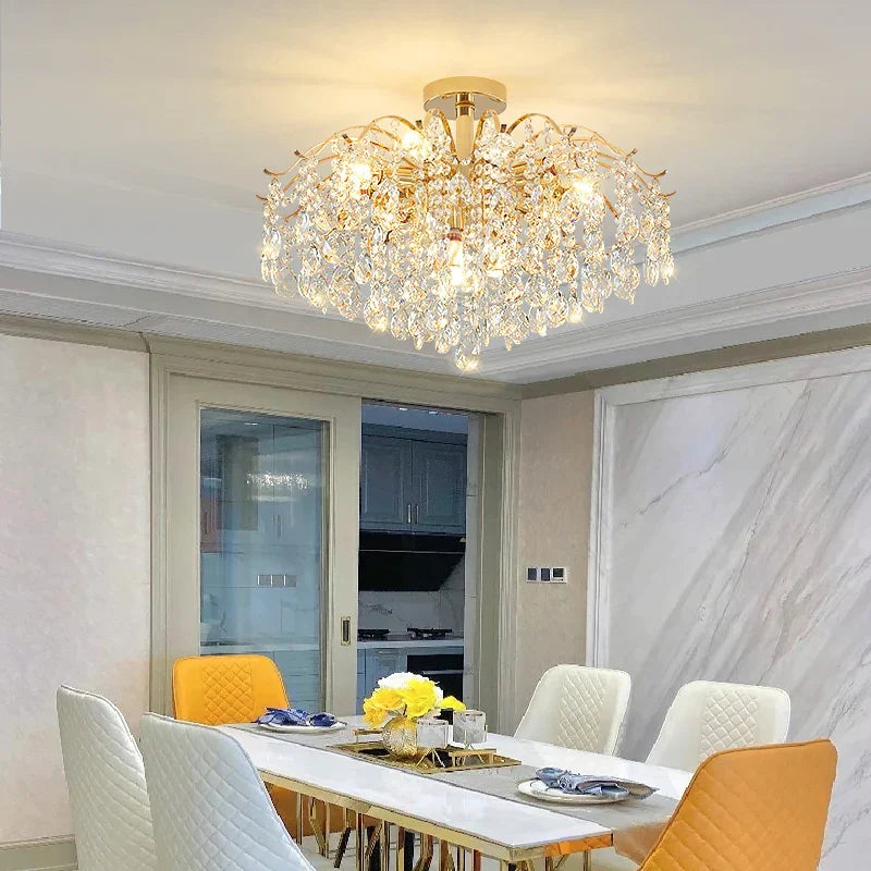 Elegant French Light Luxury Crystal Chandelier - Ideal for Atmosphere in Living and Dining Rooms - New Nordic Design