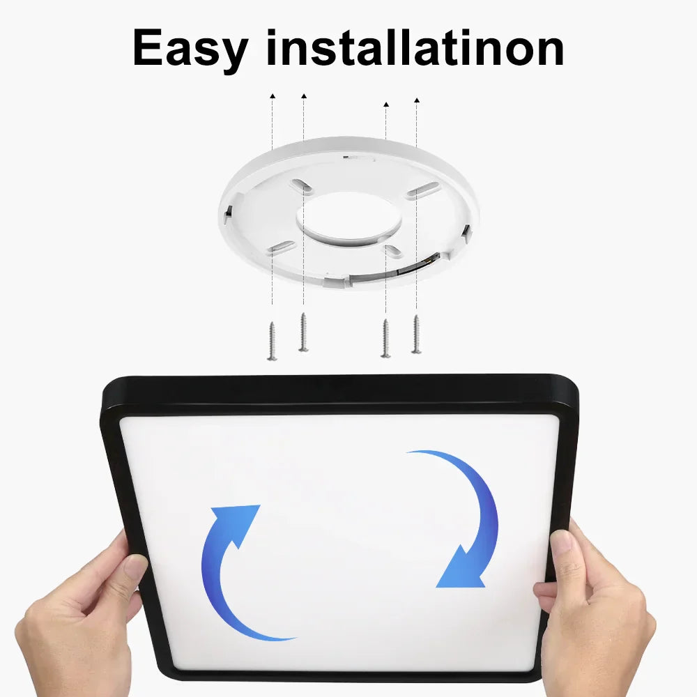 Smart LED Ceiling Lamp - 20-inch Ultra-Thin Lighting Fixture for Living Room, Bedroom, and Balcony