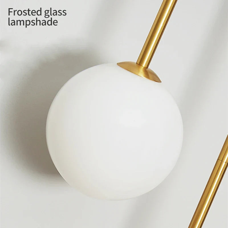 Elegant Modern Wall Lamp with Glass Ball Lampshade - LED Gold Luminaire Ideal for Home Decor, Living Room, Bedroom, and Interior Lighting Sconce with Nordic Flair
