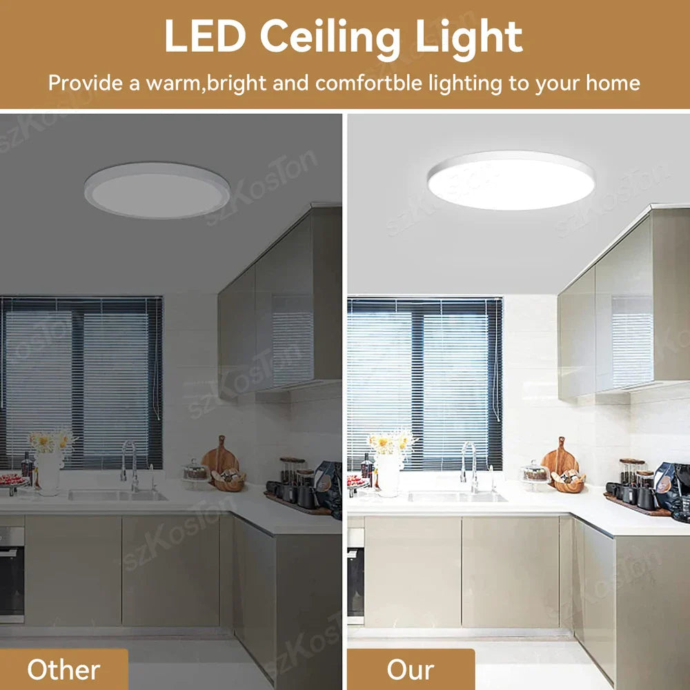Modern Black Frame LED Ceiling Chandelier - Versatile Lighting for Home Decor