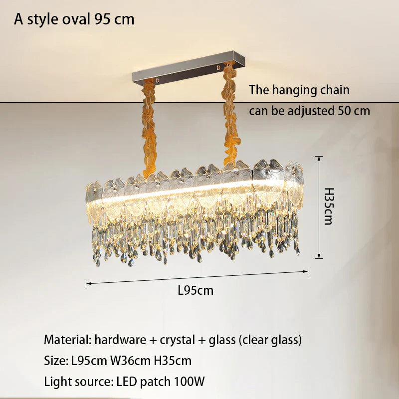 New Modern LED Pendant Lamp - Gold Luxury Round Crystal Ceiling Chandelier for Living Rooms, Bedrooms, Dining Rooms, and Kitchens