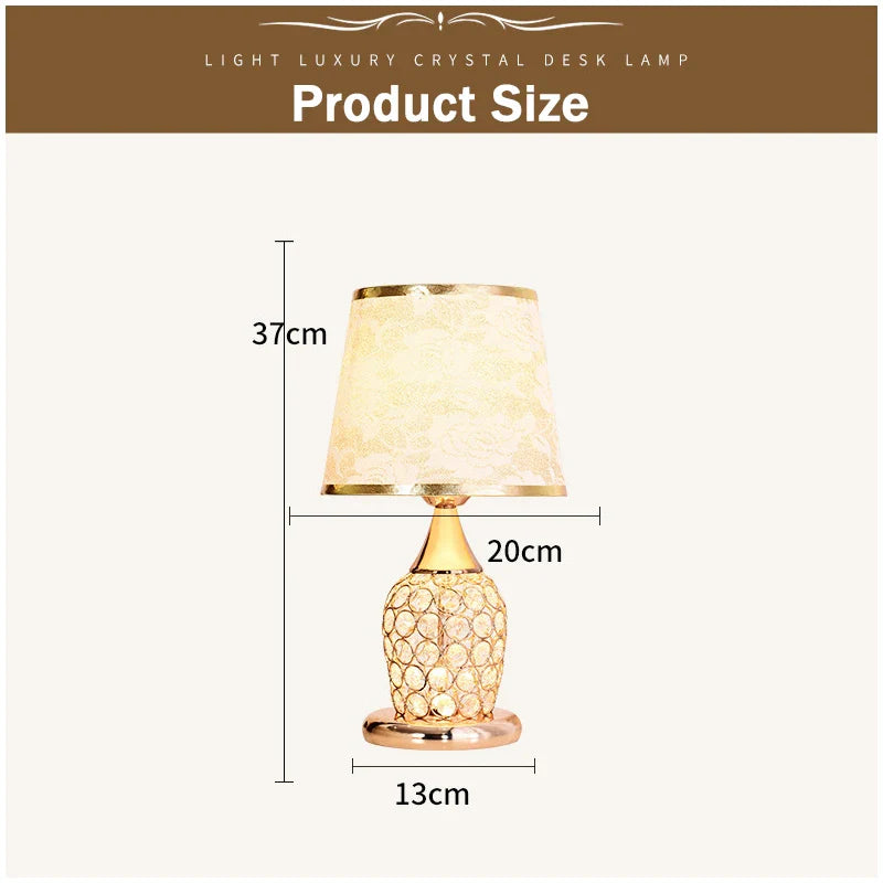European-Style Crystal Table Lamp - Inspired Modern Bedroom Warmth and Romance
