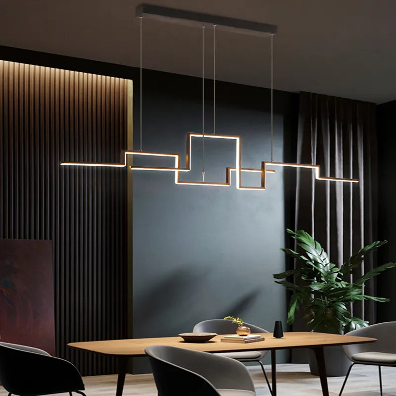 Contemporary LED Geometric Chandeliers - Elegant Lighting for Living, Dining, Bedroom, Kitchen, and Bar Decor