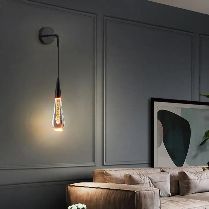 Post-Modern Crystal Wall Lights - Glass LED Creative Raindrops Wall Lamp for Restaurant, Bedroom, Bedside, Corridor Wall Sconces Lamp