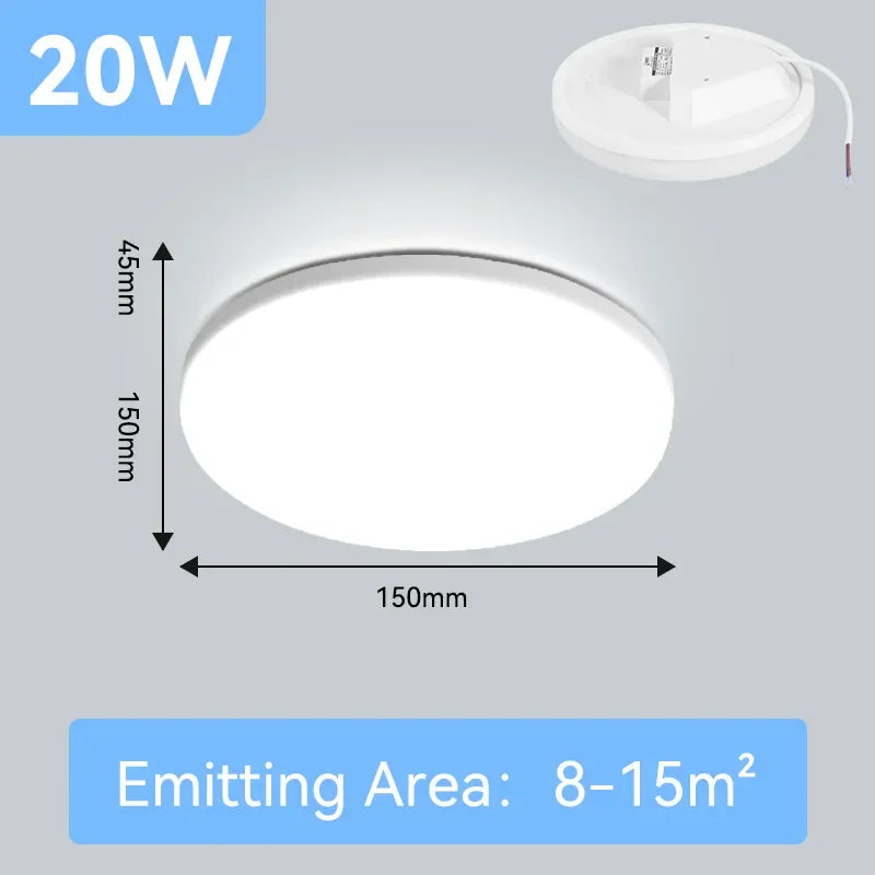 Modern LED Panel Light for Indoor Spaces - Versatile Round & Square Ceiling Lamp Fixture