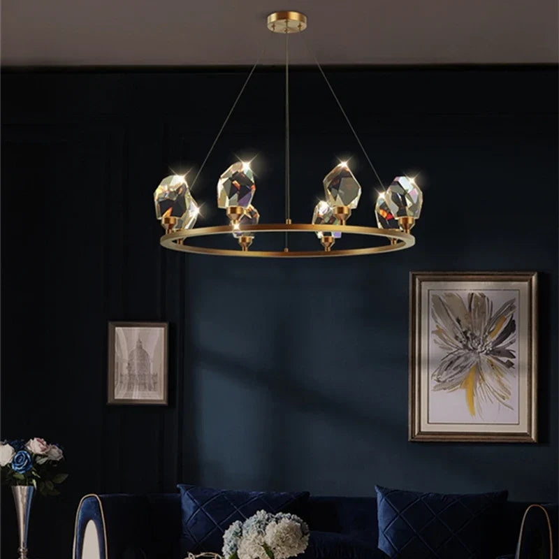 Nordic LED Crystal Pendant Lights - Elegant Chandelier for Living Rooms, Bedrooms, Kitchens, and Home Decoration