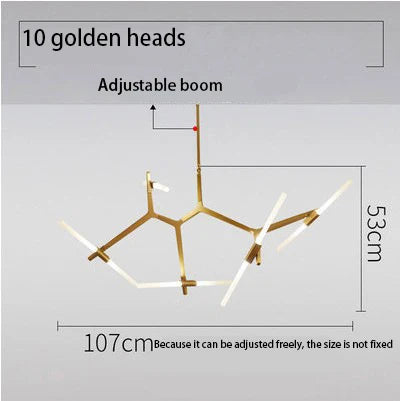 Modern LED Chandeliers - Gold and Black Ceiling Hanging Lighting - Perfect for Dining, Kitchen, Living Room, Bedroom Indoor Decor - Suspension Pendant Lamp