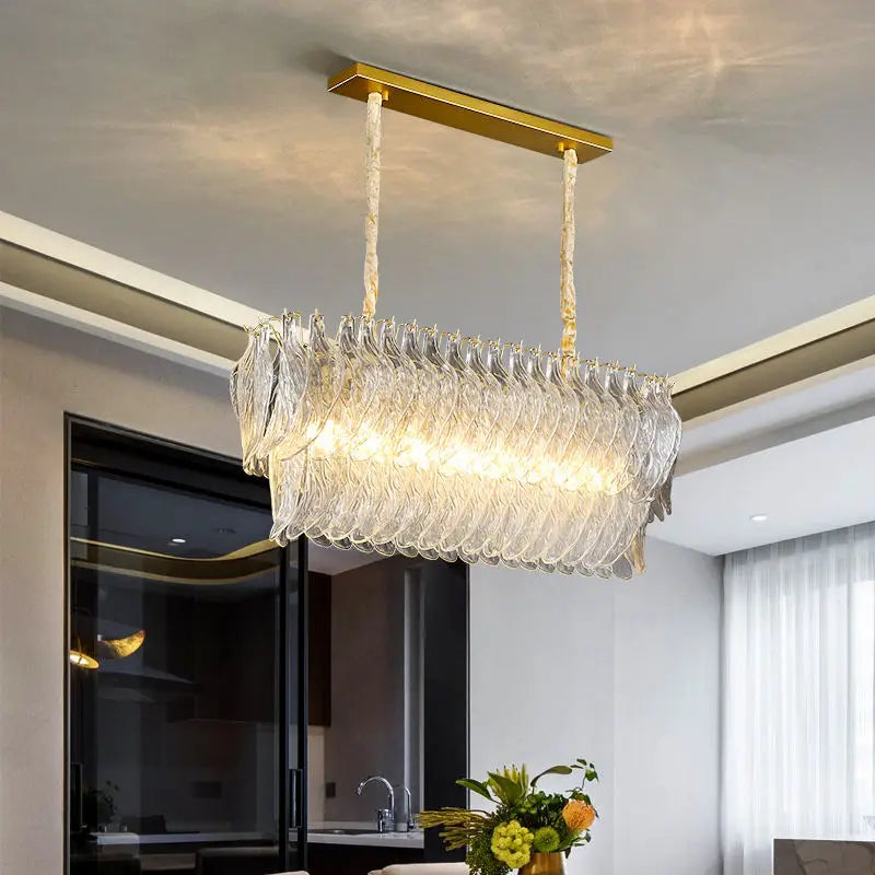 New Design Modern Style Golden Chandelier - Creative Artistry in Handmade Glass for Versatile Living Spaces
