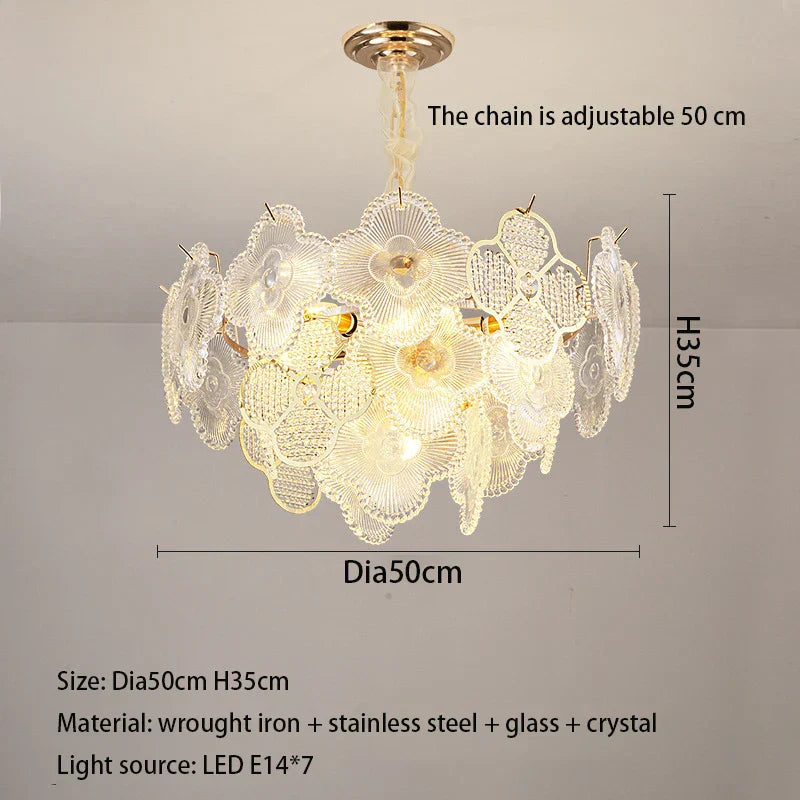 Modern LED Light Luxury Chandelier - Ideal for Villa Living Rooms, Bedrooms, and Dining Spaces - French Plum Crystal Glass Design