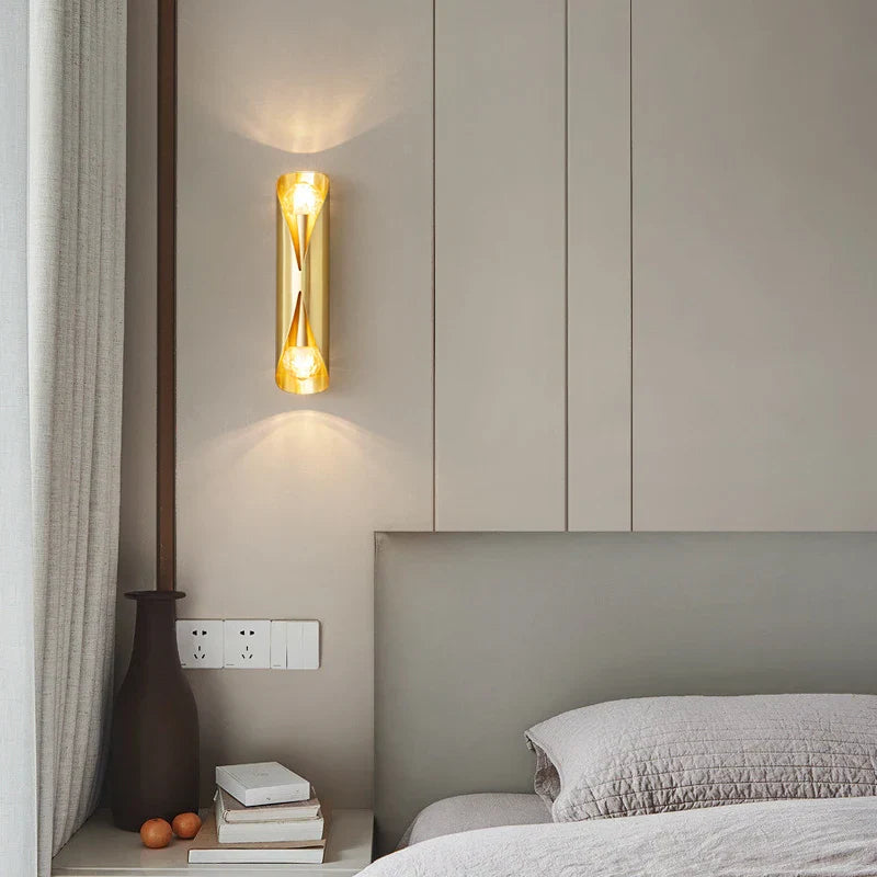Devin's Modern Brass Crystal Simple Wall Lamp - Elegance for Your Living Spaces