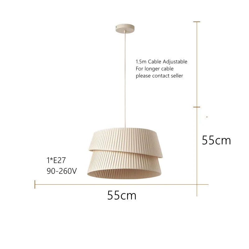 Nordic Minimalist Handmade Fabric Pendant Lamp - Warm and Romantic Lighting for Living Rooms and Bedrooms