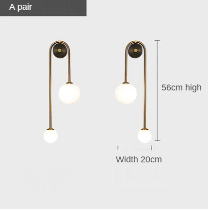 Elegant Modern Wall Lamp with Glass Ball Lampshade - LED Gold Luminaire Ideal for Home Decor, Living Room, Bedroom, and Interior Lighting Sconce with Nordic Flair