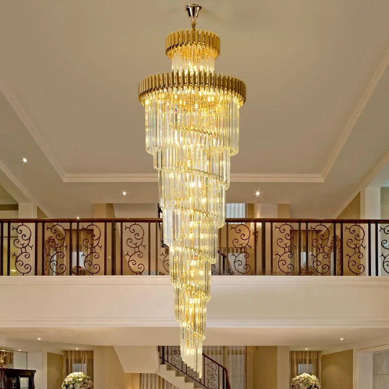 Luxury Modern Crystal Chandelier - Opulent Illumination for Long Lofts, Villa Lobbies, and Chic Living Spaces
