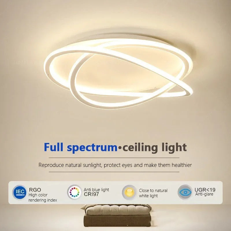 Modern LED Ceiling Lamp - Ideal for Living, Dining Room, Bedroom, Study Room, Restaurant, Balcony - Elegant Indoor Lighting Fixture Lustre for Home Decor